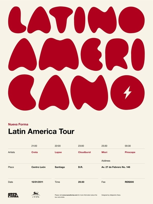 Nueva Forma Latin America Tour Poster #inspiration #creative #design #graphic #american #grid #system #latin #poster #music #tour #typography