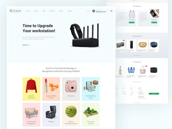 E-commerce Website online shop ui sell travel tools apparel electronics clean product ecommerce