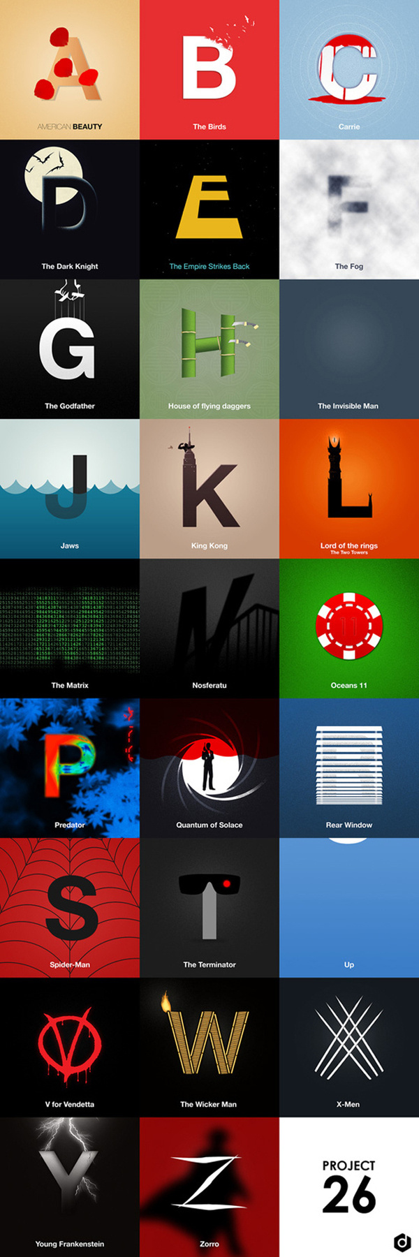 Movie Alphabet – Fubiz™ #type #image