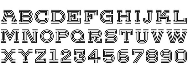 TrippleInlineAlternate_22 #allan #numerals #vinyl #alphabet #peters #espn #inline