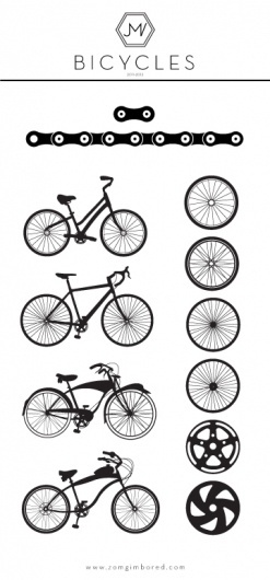 Bicycle Illustrations by James Viola #bikes #circle #white #bicycle #design #illustrations #black #and #logo