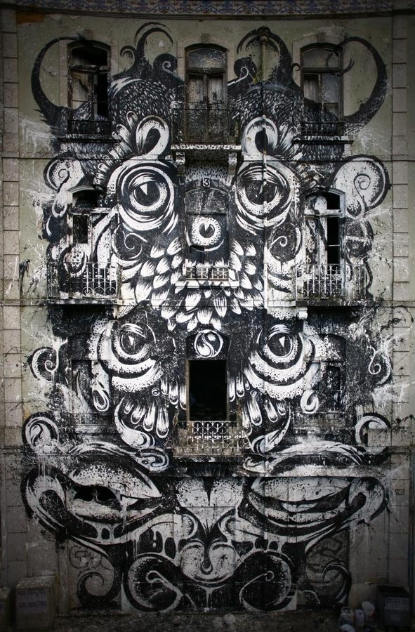 Paulo Arraiano: Updates » Changethethought™ #textured #white #mural #black #and