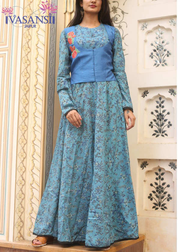 Vasansi Blue Cotton Gown