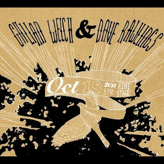 Gig and Event Posters on the Behance Network #dave #gillian #gig #rawlings #illustration #poster #music #welch