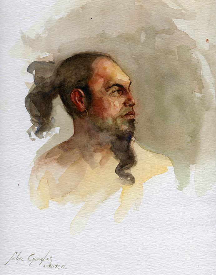 Yinn | Flickr - Photo Sharing! #beard #design #illustration #portrait #painting #art #man #watercolour