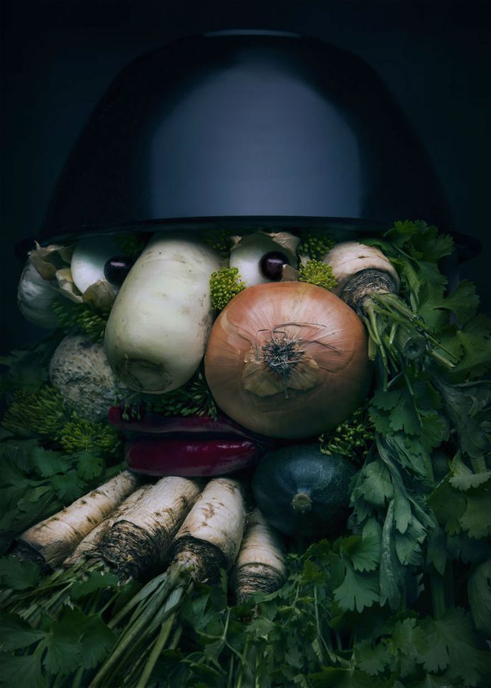 Mind Blowing Realistic Portrait Made with Fruits and Vegetables 4 Mind Blowing Realistic Portrait Made with Fruits and Vegetables