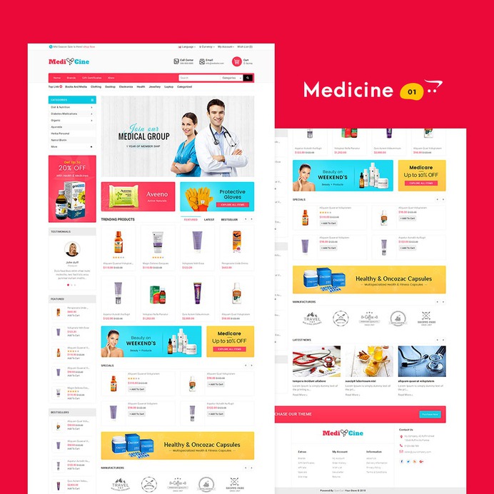 #MegaStore #Medicine - #Opencart #MultiPurpose #Responsive #Theme | #TemplateTrip #eCommerce #Website #Design #Template