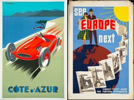 Vintage Travel Posters of the Boston Library (NOTCOT) #illustration #travel #vintage #poster
