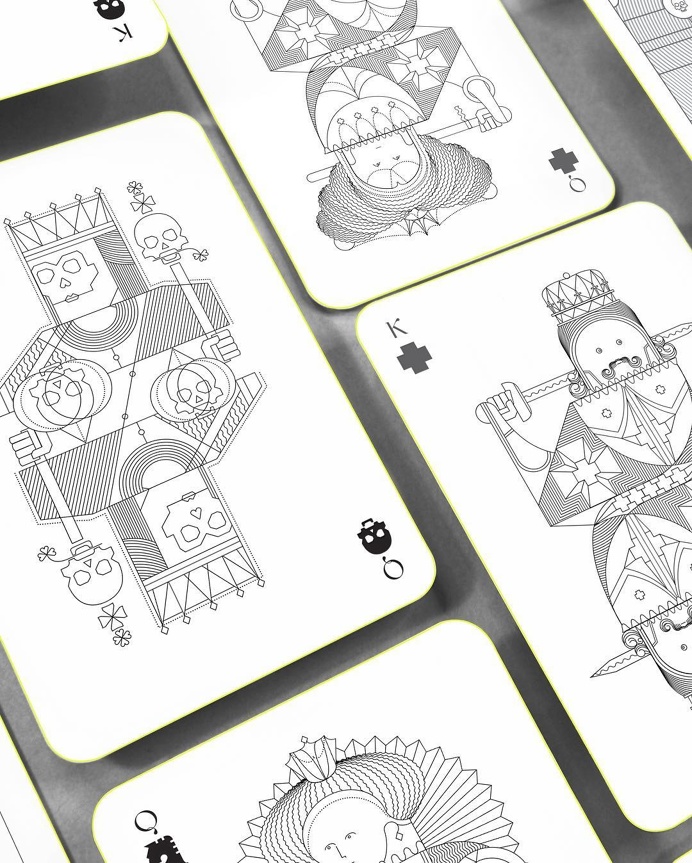 Whimsical Playing Arts #playing_cards #cards #design #illustration #minimalist