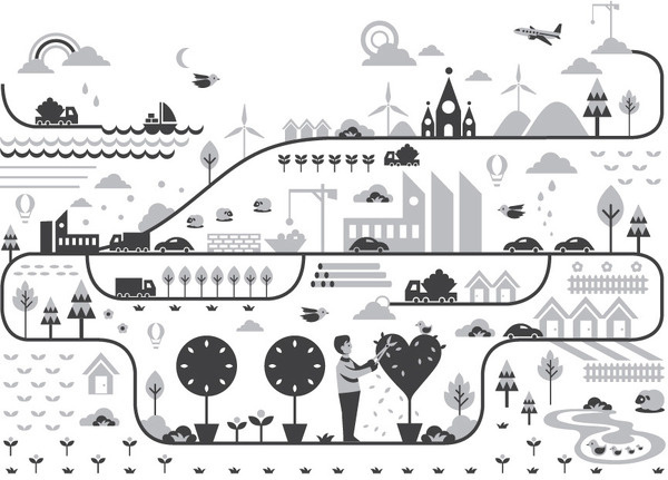 ISG Construction Sneaky Raccoon #line #map #intricate #illustration #drawing