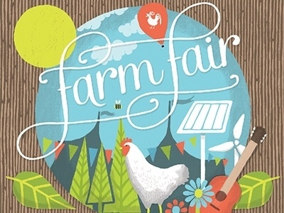 Dribbble - Farm Fair by James Gibbs #guitar #typogra #fair #illustration #chicken #farm