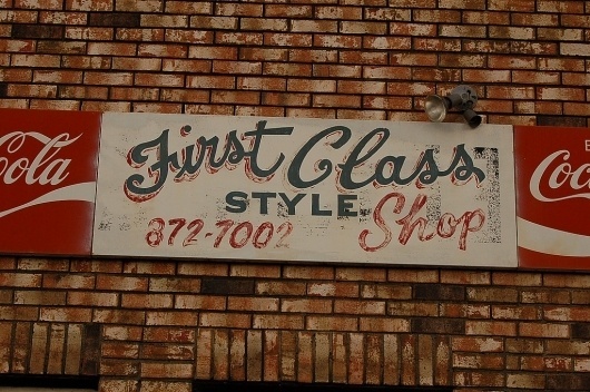All sizes | First Class Style Shop | Flickr - Photo Sharing! #lettering #script #sign #painted #hand