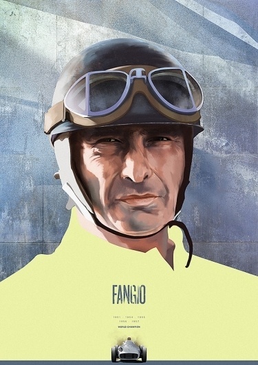 F1 Heroes - Portraits on the Behance Network #racing #car #fangio