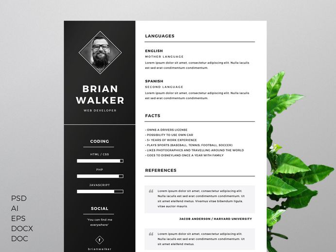 Free Multi File Format Resume Templates with Clean Design
