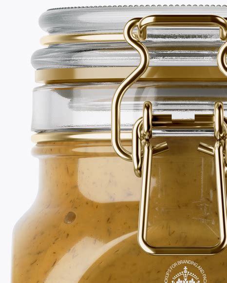 Jar mockup sauce glass jam bottle mustard 3d rendering adjika amber apricot background berry black blank brown canned cap cherry chilli clear colored confiture conserved cover dark dessert food green honey horseradish hot illustration mayonnaise oil. 900ml Mustard Sauce Glass Jar w/ Clamp Lid Mockup in Jar ...