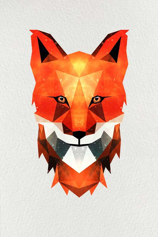 Fuch geometrisch - Polygon Art
