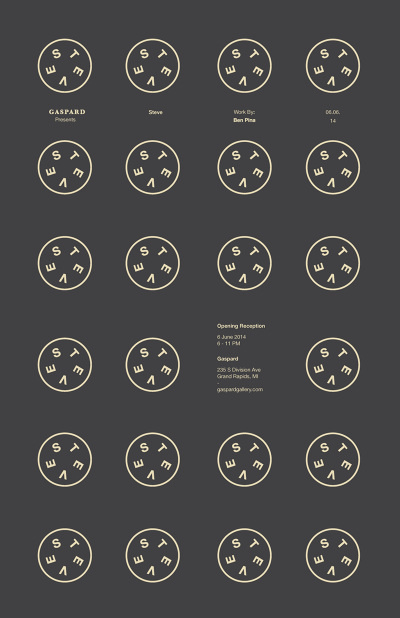 Gaspard Presents: Steve 01 #pattern #modern #icon #contemporary #logo #minimal #poster #type #helvetica