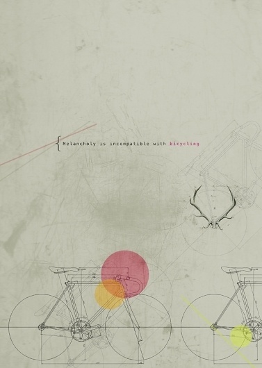 Two Wheel Dreams #deer #design #graphic #poster #and #dog