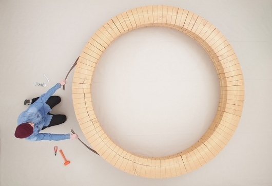 chris kabel: wood ring bench #furniture #product design
