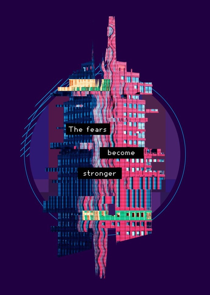 "Glitch quote" Poster Print on metal by Sam Kal