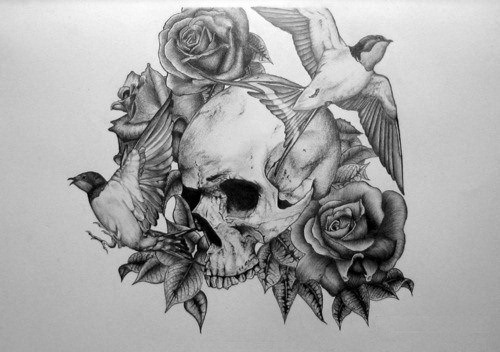 tumblr_lqonj7h3eK1qi38s8o1_500.jpg (500×352) #illustration #pencil #black #skull