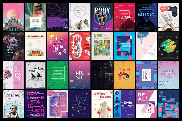 130 in 1 Poster & Flyer Design Templates Bundle on Behance