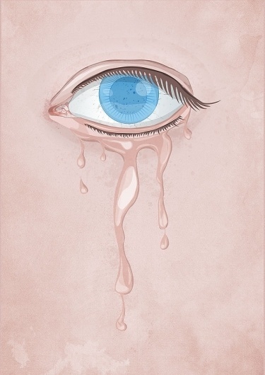 Ivan Afandi: Illustration, UI Elements, Web Design | Illustration #melted #pain #eyespeaking #ivanafandi #eyes #texture #blueeye #suffer #skin #sad