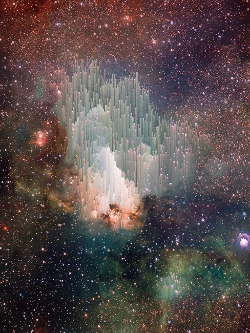 Swan Nebula - Adam Ferriss #swan #nebula #500 #ferriss #years #space #photography #adam #manipulation #art #ferris #away #cosmic