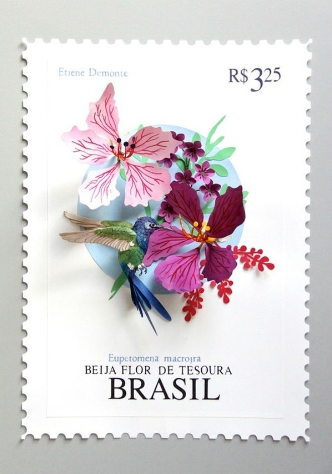 paper cut stamps