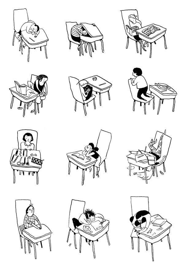 Davis TNY desks #tables #classroom #desks #illustration #kids #drawing #sketch