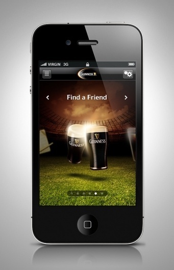 Guinness Rugby 2011 iPhone App on the Behance Network #guinness #photo #design #icons #iphone #illustration #app #manipulation