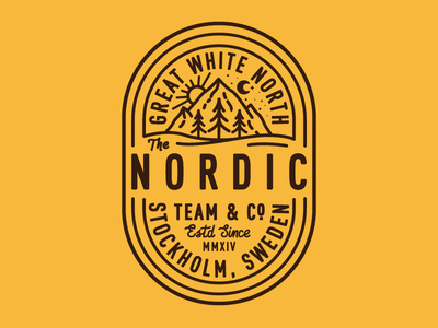#badge #logo #nordic #line #mountains #typography