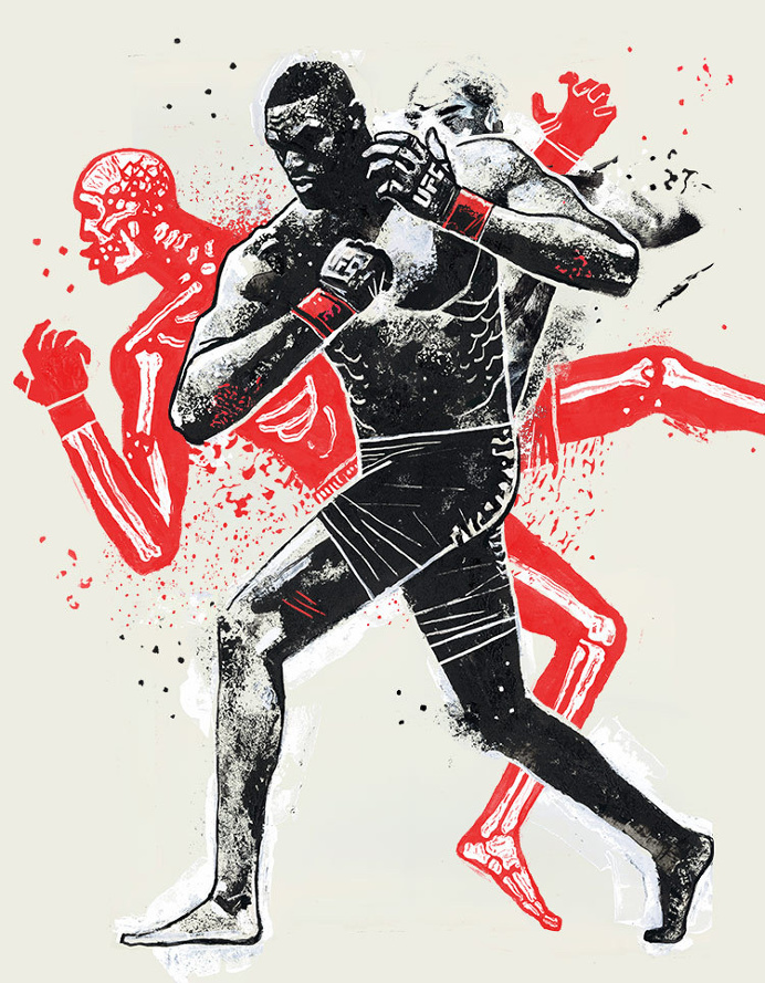 "Bones 3″ Acrylic, Digital, 22″x30″, 2016. Check it out on Vice Fightland