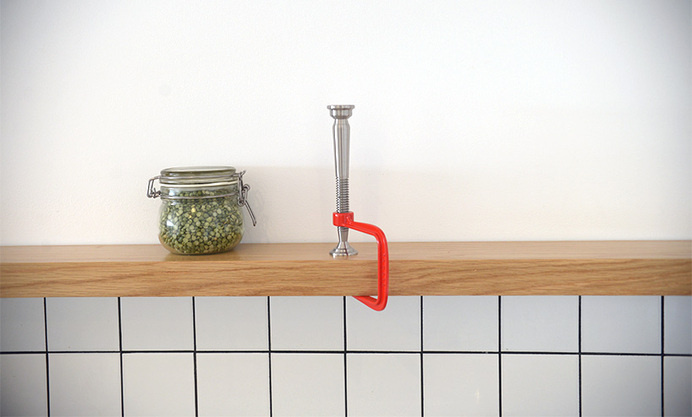clamp-styled pamoto candleholder by designers dor tal and ofer berman #productmimicry