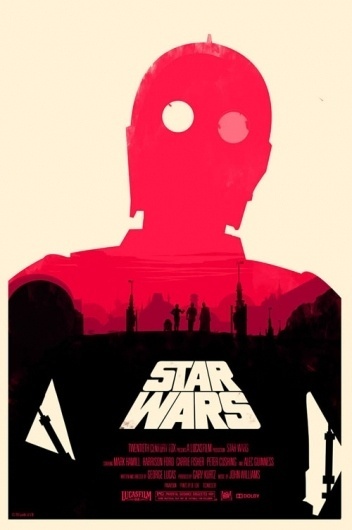 Star Wars example #271: British Artist Redesigns 'Star Wars' Posters - DesignTAXI.com #star #c3po #wars #poster