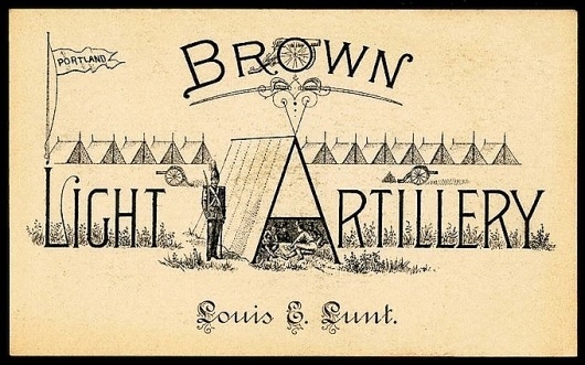 Brown Light Artillery | Sheaff : ephemera #type