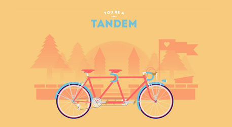 cyclemon #bikes #illustration #colorful #parallax #web