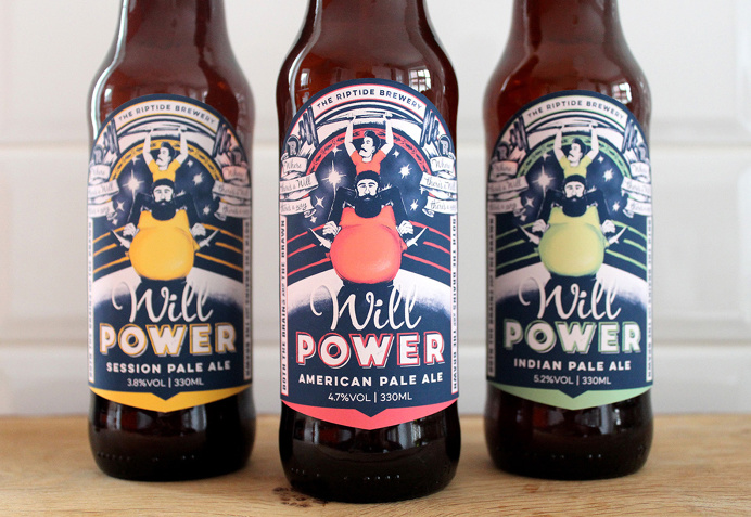 Will Power Pale Ale by Studio Epitaph #ale #illustration #beer #craftbeer #power #textures #beard #moustache #weight