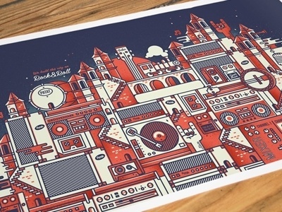 Dribbble - Grooveshark printout by Sander Legrand #illlustration #poster