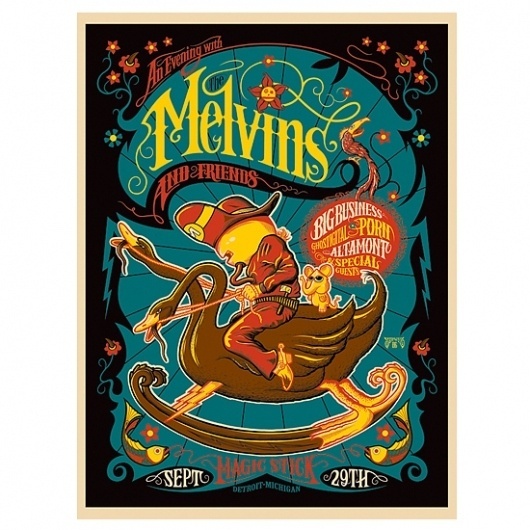 Band Job :: Music Art & Awesome Design :: Screenprinted Gigposter #screenprint #illustration #poster #music #type #typography