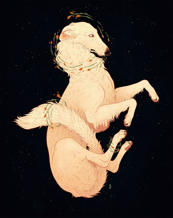 Mysterious Anthropomorphic Illustrations of Dogs, Foxes, and Deer by Jenna Barton | Colossal