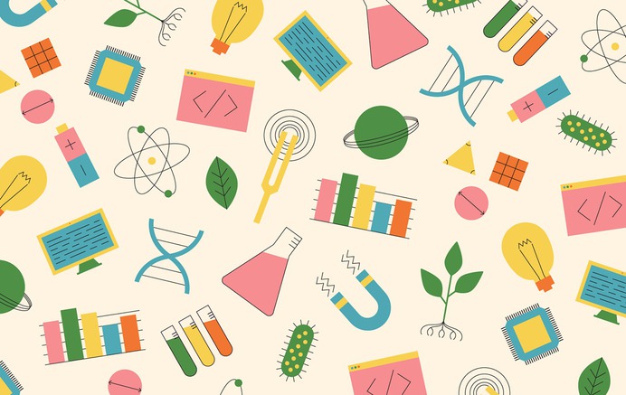 Our Stories in STEM - Line Icon Pattern