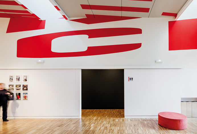 A signage system for Baró de Viver Civic Centre that uses anamorphic perspective. #anamorphic #signage #graphicdesign #architecture #typogr