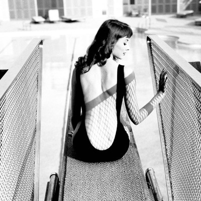 life: " Actress and model, Vikki Dougan, well known for wearing low cut backless dresses, shows off her signature style in this swimsuit i #fashionfriday