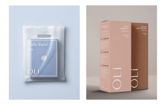 Oli cosmetic branding - Mindsparkle Mag Anastasia Dunaeva designed Oli – the new tanning oils line, so they wanted to create catchy brand positioning in minds of new customers. #logo #packaging #identity #branding #design #color #photography #graphic #design #gallery #blog #project #mindsparkle #mag #beautiful #portfolio #designer
