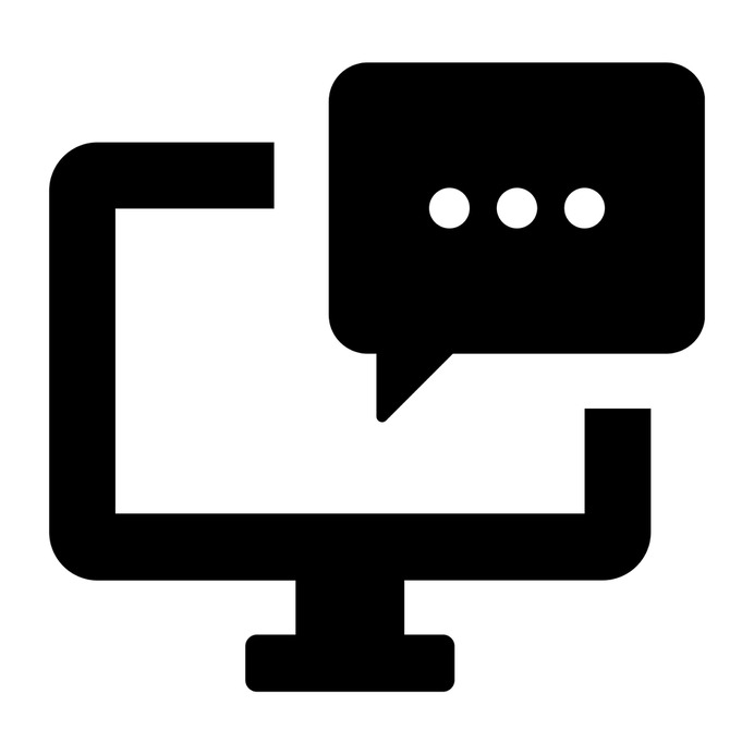 See more icon inspiration related to monitor, tv, chat, television, screen, technology, electronic, speech bubble, multimedia and computer on Flaticon.