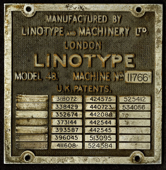 #linotype #vintage #nameplate