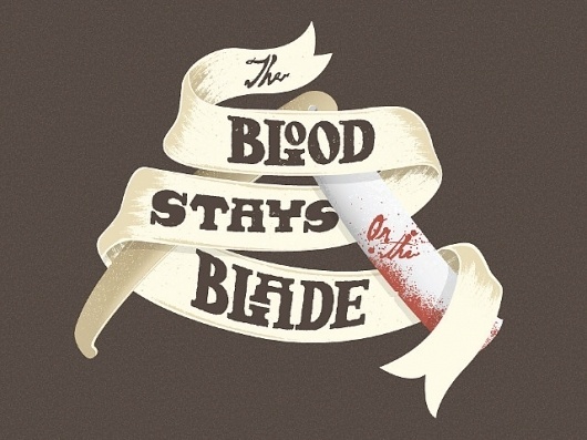 Six Word Story Every Day #blood #razor #blade #typography