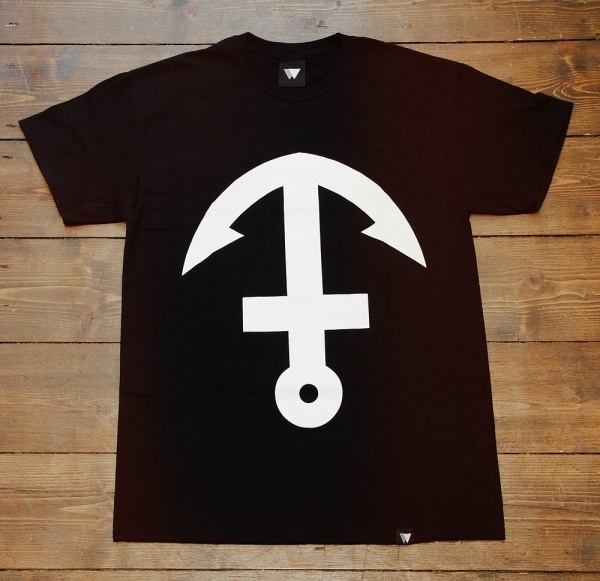 WLDWLVS — Inverted Anchor Cross Tee #aberdeen #wldwlvs #design #black #tee #art #scotland #logo #anchor #awesome
