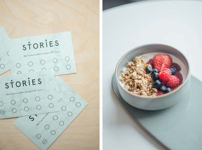 Brand identity for café 'Stories' restaurant bar cafe subtle minimal branding corporate graphic design visual identity coffee eat food prin